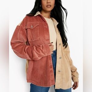 NWT BOOHOO CORDUROY FLANNEL